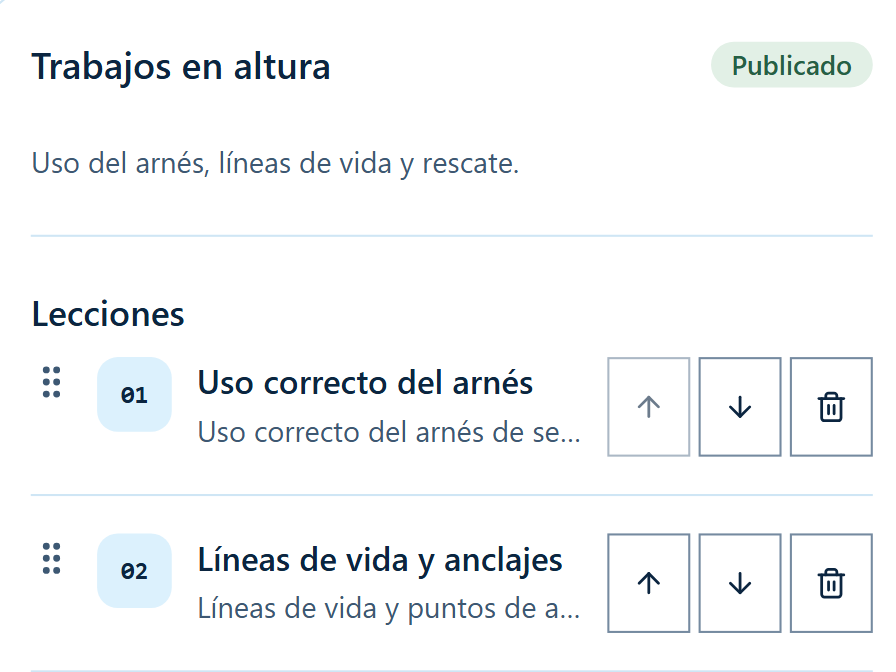 Catálogo y contenido